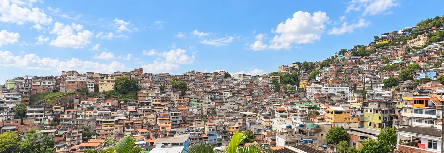 Vue de la favela de Vidigal à Rio de Janeiro
